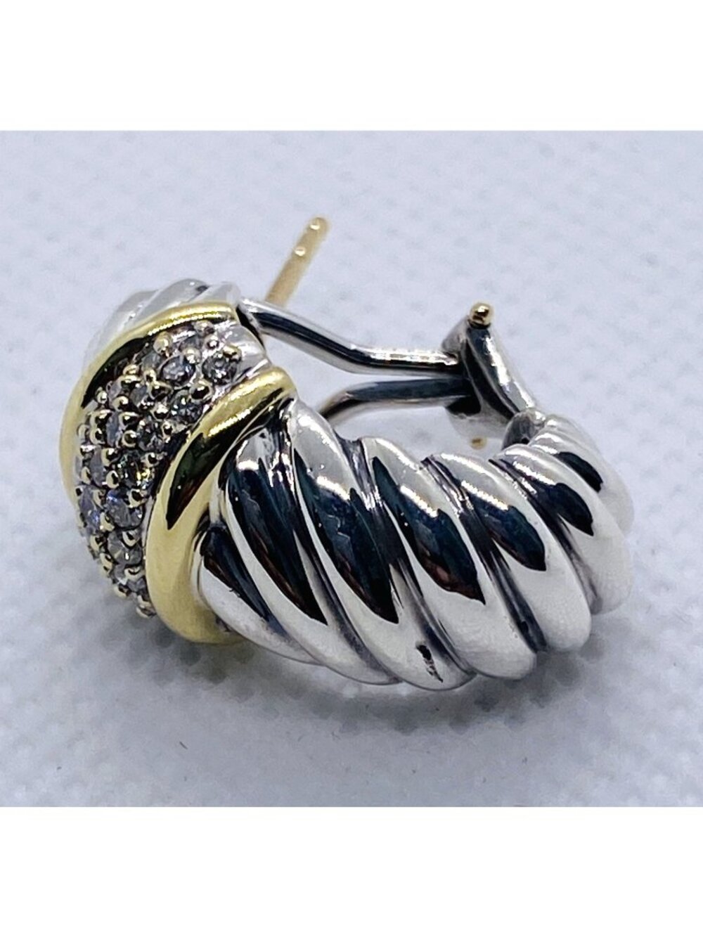 David Yurman Shrimp Diamond Sterling Silver 18K Single Earring